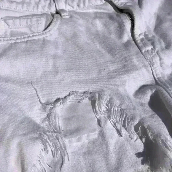 HIDDEN WHITE HIGH WAIST FRAYED HEM R  CUTOFF SHORTS SIZE MEDIUM - Picture 11 of 13
